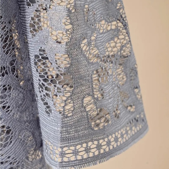 Grey Lace Boho Fringe Beach Cover-Up Wrap - Picture 4 of 5